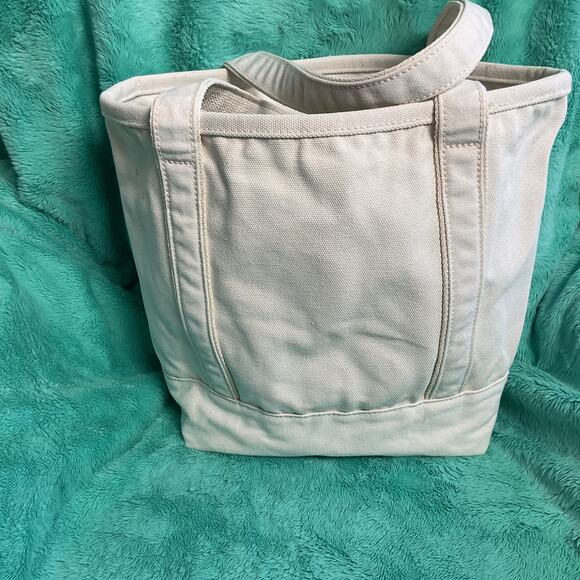 Lands End Durable Canvas Tote Bag Pure Cotton White 62830 - Picture 4 of 13